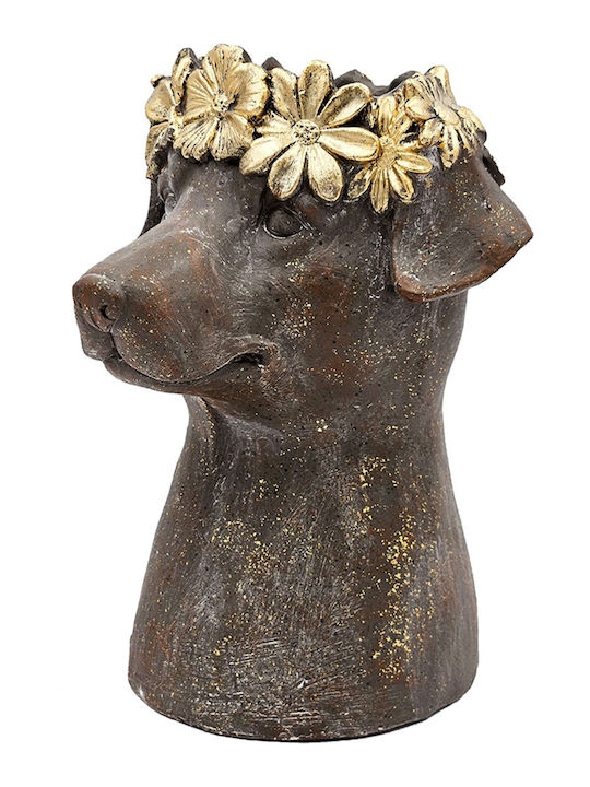 Artekko Animal Καφέ Κασπό Κεφάλι Σκύλου Μαγνήσιο 23.5x23.5x33 Cm