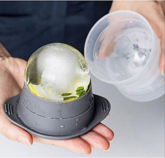 Alista Home Gray Silicone Round Ice Cube Tray with Lid