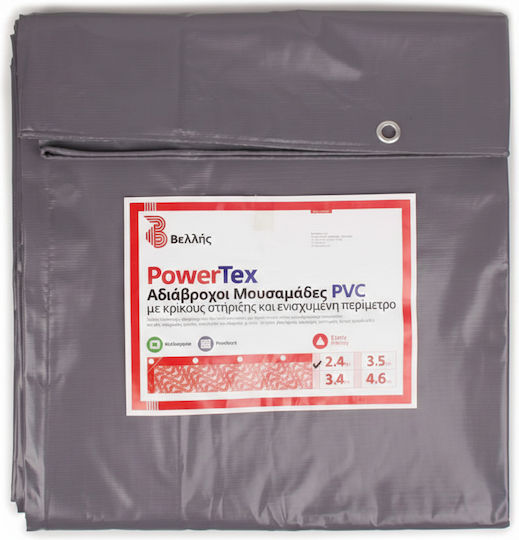 Vellis Waterproof Tarpaulin 360gr/m² 5x3m. Heavy Duty Gray