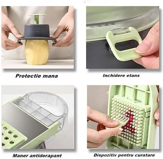 Alista Home Răzătoare Pentru Fructe Și Legume Din Oțel Inoxidabil Cu Container 29.5x9x21.8cm