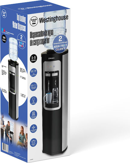 Westinghouse Ψύκτης Δαπέδου Φιάλης Inox με Παροχή Κρύου Νερού 2lt/h