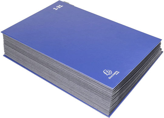 Exacompta 57042e Ordonator De Birou Reciclabil Extra Rezistent Din Carton Cu Ferestre De Vizualizare 1-31 Din A4 Cu File Din Plastic Ranforsate Organizator Dosar Compartiment Dosar Index Albastru