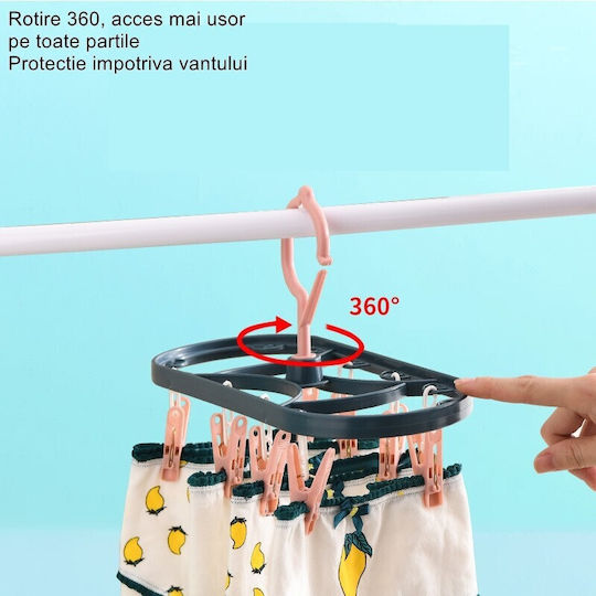 Alista Home Cârlige De Rufe Din Plastic 30x12.5cm Albastre