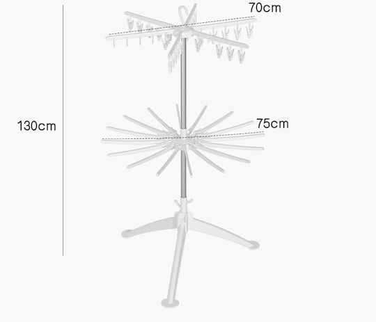 Alista Home Uscătoare Rufe Pliere Pardoseală Inox 130x75cm