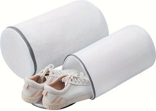 Sac Cilindric Pentru Spălare Pantofi Alista Home Mărime Mare Mașină De Spălat 35x21x5 Cm Alb