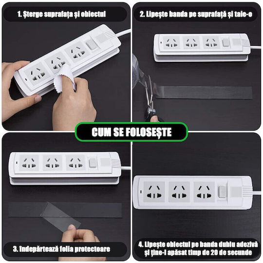 Bandă Dublă Adezivă Alista Home Transparentă Impermeabilă Reutilizabilă Tehnologie Nano 50mm X 1mm X 3m Fără Reziduuri
