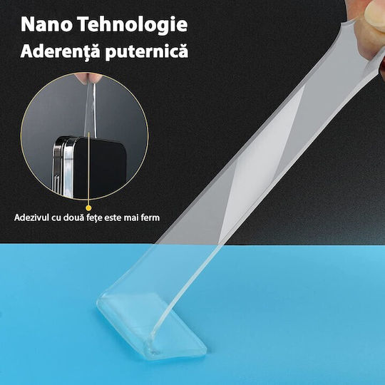 Bandă Dublă Adezivă Alista Home Transparentă Impermeabilă Reutilizabilă Tehnologie Nano 30mm X 1mm X 5m Fără Reziduuri