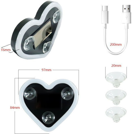 Iluminat Decorativ Interior Auto Alista Home Model Inimă Solar Încărcare Usb Afișaj Baterie 9.7 X 8.4 X 1.6 Cm Albastru