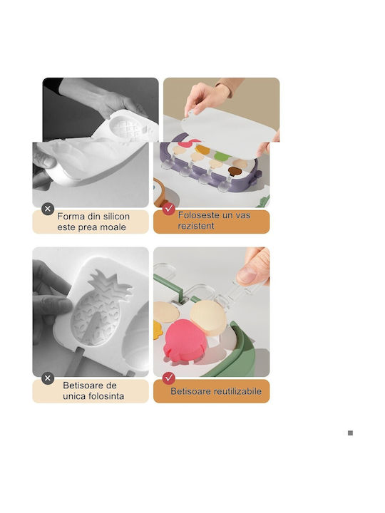 Alista Home Formă Pentru Tăvi Și Tăvi Pentru Copt Înghețată / Ice Lolly Din Silicon 21x12.8x3cm