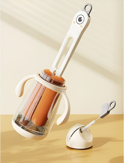 Perie Curățare Sticle Pahare Alista Home Mâner Lung Burete Accesorii Curățare Paie Capace Ușor de Agățat 27.5x11.4x6cm Alb