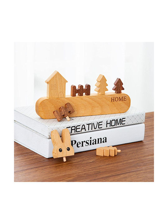 Alista Home Agățătoare Chei De Perete Din Lemn 5 Compartimente 13.5x23cm