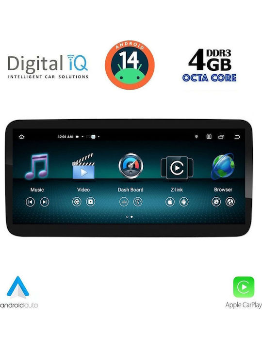 Digital IQ Car Audio System for Mercedes-Benz SLK 2012-2016 Bluetooth USB WiFi GPS Apple CarPlay Android Auto with 10.25" Touch Screen
