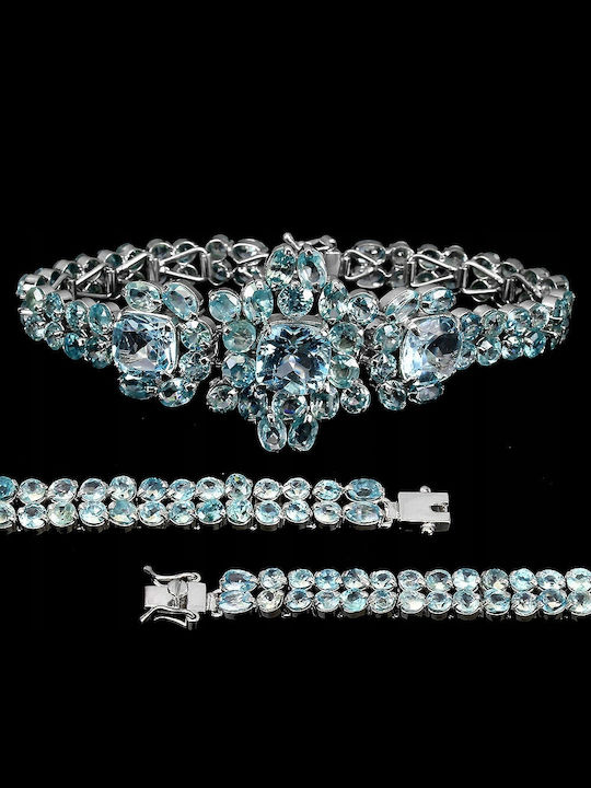 Silver Bracelet Zircon Topaz3 Certificate