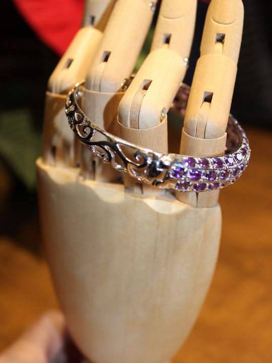 Silver Bracelet Natural Amethysts Silver Bracelet Natural Amethysts