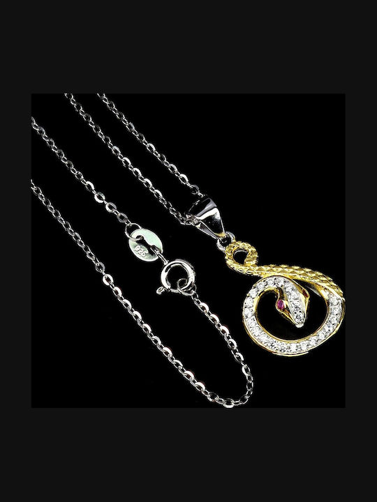 Silver Delicate Necklace Aaa If Zirconia Snake