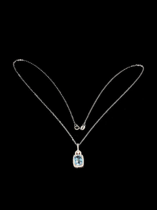 Natural Topaz Sky Zircon Delicate Necklace