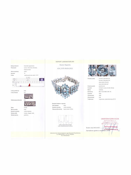 925 Armband Natürlicher Zirkon Zertifikat 1