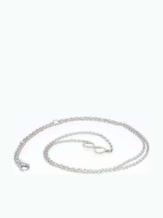 Silver Infinity Necklace Diamonds 0.20ct