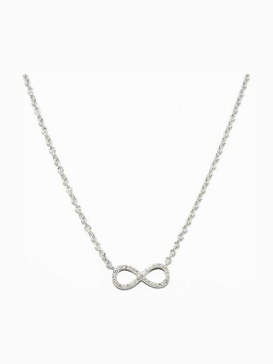 Silver Infinity Necklace Diamonds 0.20ct