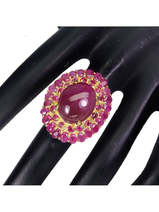 925 Silver Stunning Elegant Ring Natural Rubies Size 14