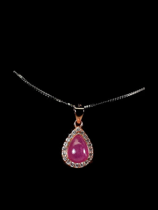 Delicate Natural Ruby Zircon Necklace Beautiful