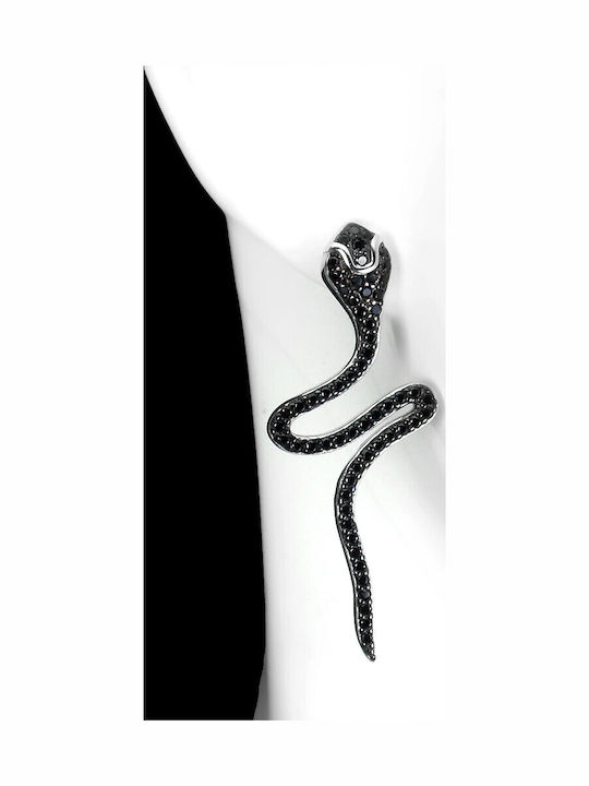Beautiful Natural Black Spinel Snake Earrings 3