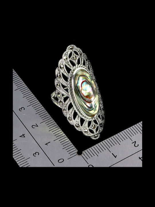 925 Stunning Silver Ring Natural Marcasites Pearl Mass Size 15 925 Stunning Silver Ring Natural Marcasites Pearl Mass Size 15