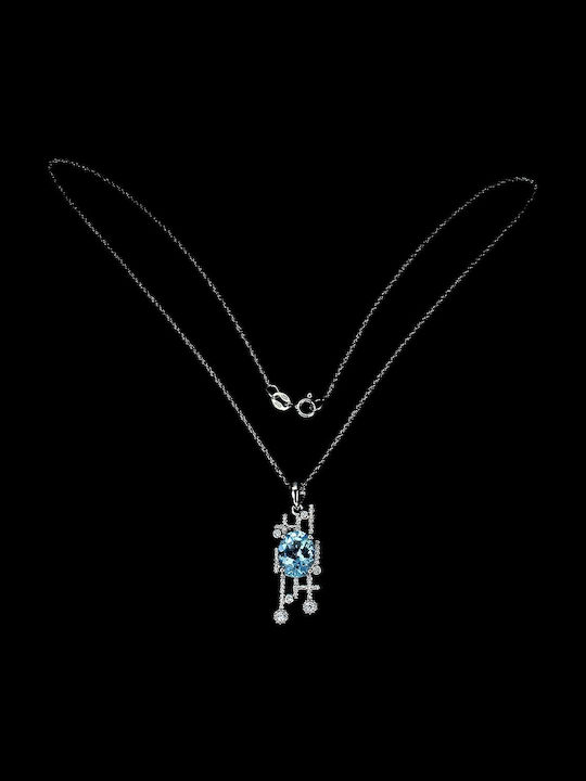 Silver Necklace Sky Blue Topaz 925 Natural 2