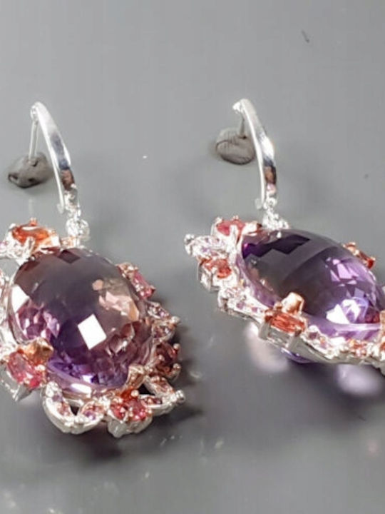 73ct Ametrine Amethyst Sapphire Earrings Certificate