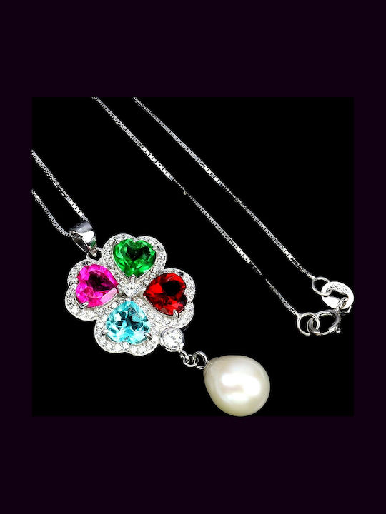 Colier Delicat Frumos Topazuri Naturale Perle Zirconia 925