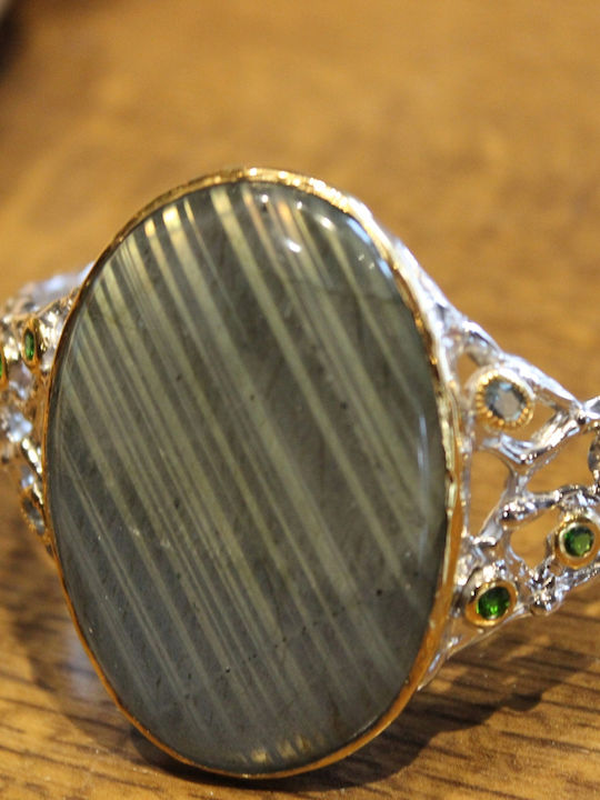 Songea Silberarmband Labradorit Aquamarine 925