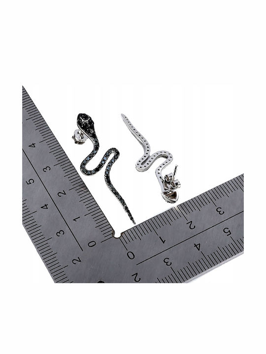 Schöne Silber Elegante Schlangenringe Natürliche Schwarze Spinelle 2
