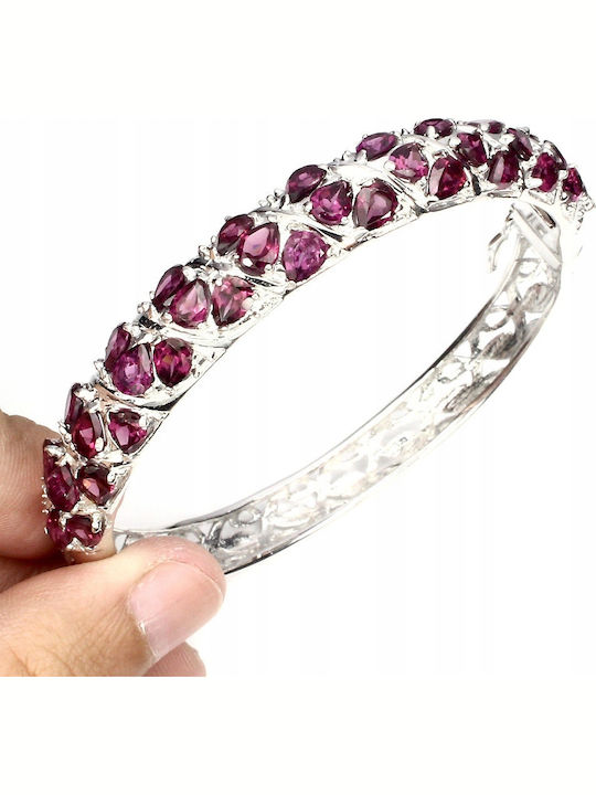 Silver Bracelet Natural Rhodolite Garnets Silver Bracelet Natural Rhodolite Garnets