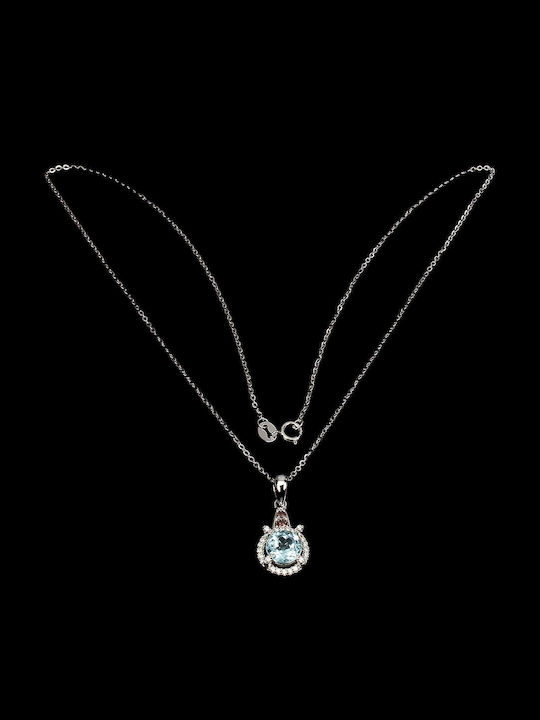 Delicate Natural Sky Topaz Zircon Necklace