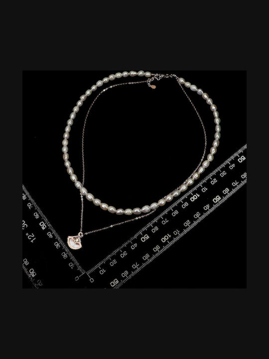 Elegant Stunning Necklace Silver 925 Natural Pearls Mother Pearl Elegant Stunning Necklace Silver 925 Natural Pearls Mother Pearl