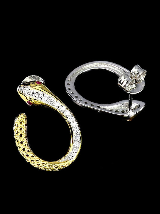 Silver 4 Delicate Aaa Zirconia Snake Earrings