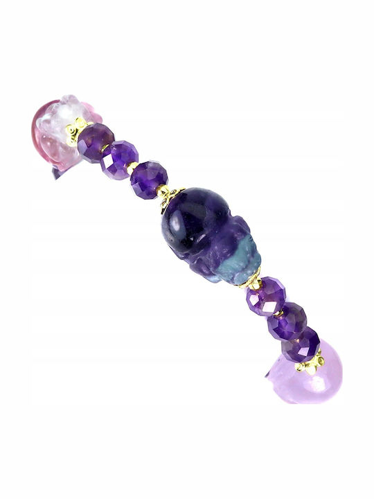 Beautiful Silver Bracelet Natural Amethysts Fluorites 925 Beautiful Silver Bracelet Natural Amethysts Fluorites 925