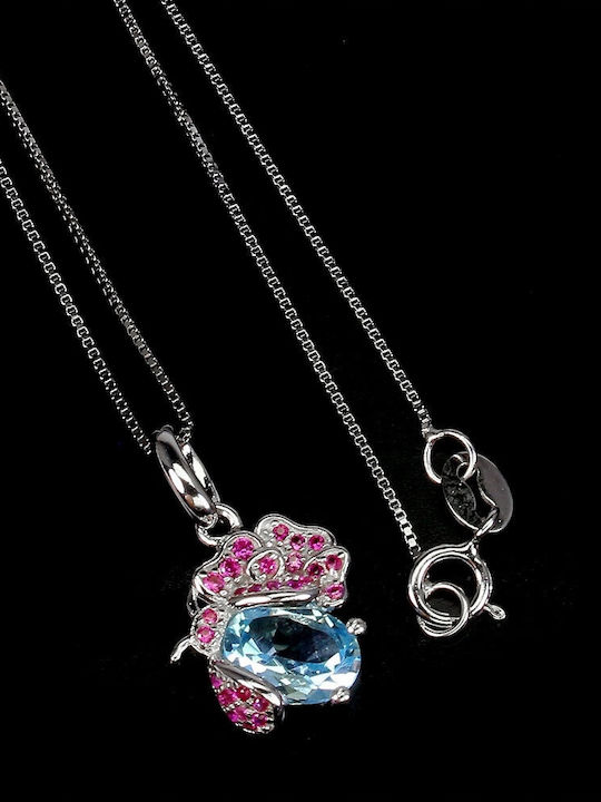 Delicate Necklace Zircon Topaz Sky Natural
