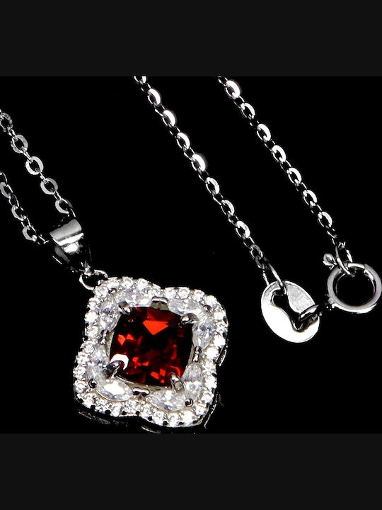 Eleganter 925 Silberring Zarte Zirkon Natürlicher Granat