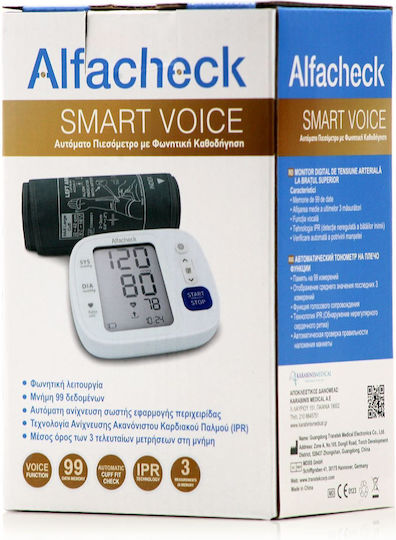 Alfacheck Smart Voice Automatic Arm Blood Pressure Monitor Voice Guidance