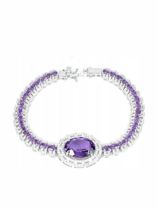 Elegant Natural Amethyst Silver Bracelet Elegant Natural Amethyst Silver Bracelet