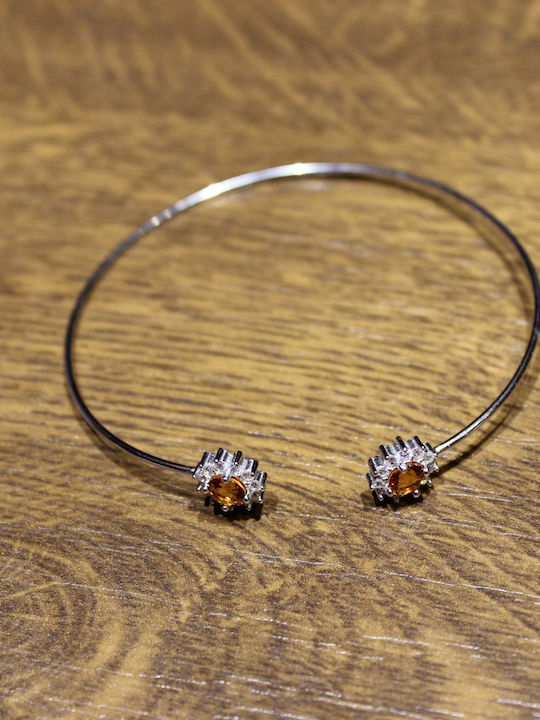 925 Silver Bracelet Natural Citrines Zirconia Delicate
