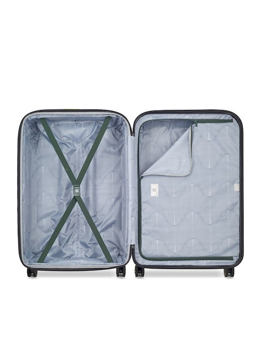 Delsey Meteor Large Hard Olive Suitcase With 4 Wheels Height 78cm