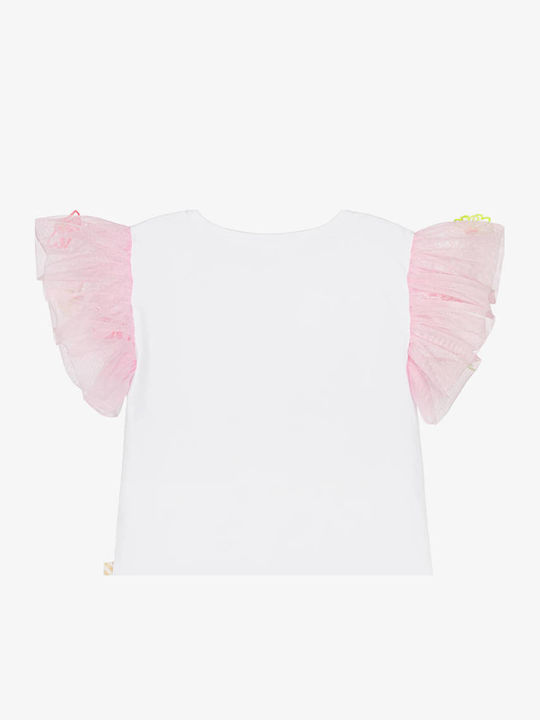 Bluza Pentru Copii Cu Mâneci Scurte Albă