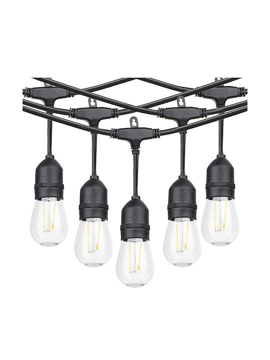 Alista Home Ghirlandă Luminoasă LED Etanșă IP44 10m cu 10 Becuri Alb Cald