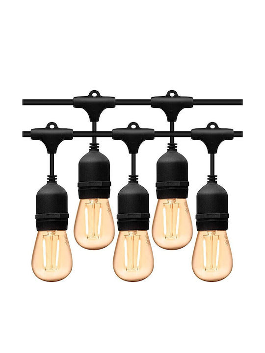 Alista Home Ghirlandă Luminoasă LED Etanșă IP44 10m cu 10 Becuri Alb Cald