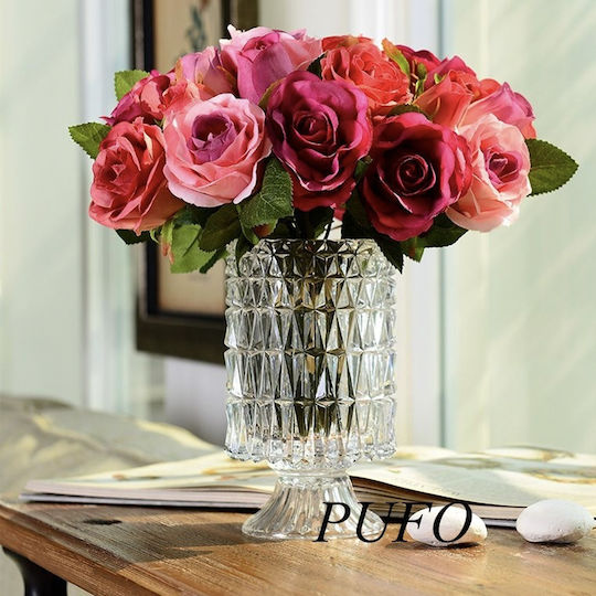 Decorative Beige Glass Vase