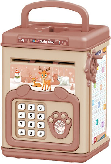 Pușculiță Copii Alista Home Cutie Inteligentă Economii Pușculiță Efecte Sonore Tip Atm Parolă Amprentă Plastic 20 X 13.5 X 11.5 Cm Roz