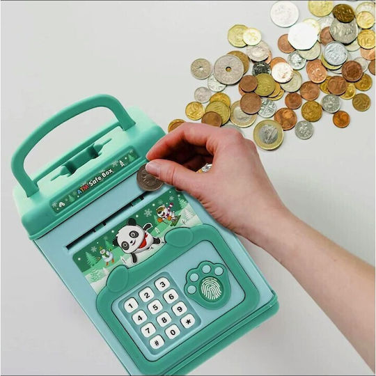 Pușculiță Copii Alista Home Smart Box Economii Pușculiță Efecte Sonore Tip Atm Parolă Amprentă Plastic 20 X 13.5 X 11.5 Cm Verde