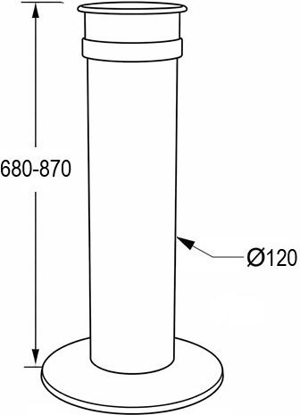 Furniture Leg-Column Table Manart Collapsible Round Φ-120mm Chrome 244-32#f120#cr